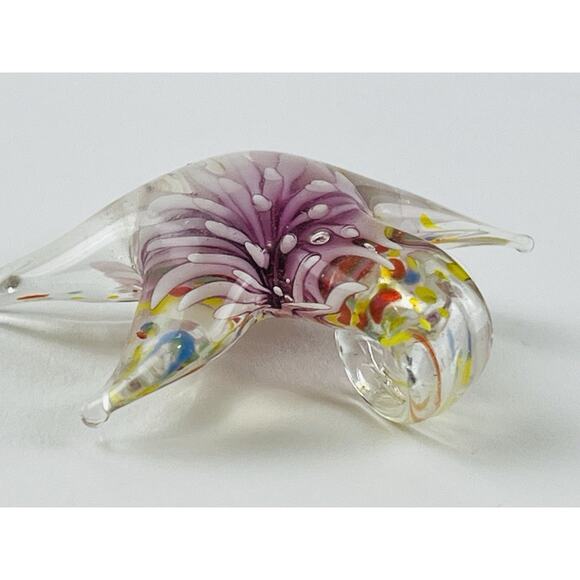Gorgeous Murano Style Glass Starfish Pendant Lavender Blown Sea Anemone Star Bea - Picture 4 of 12